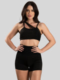 Conjunto Fitness com Tule | Top + Bermuda — Look Feminino e Estiloso para Treinar